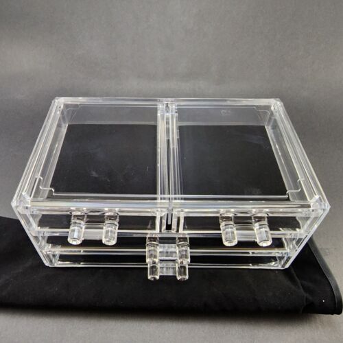 Sodynee 2 Piece Makeup Cosmetic Clear Organizer Storage Drawers 9½" x 5¾" x 7¼"