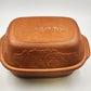 Gourmet Topf Terra Cotta Clay Roaster XL Dutch Oven Baker 15"x10" USA 1979 Vtg
