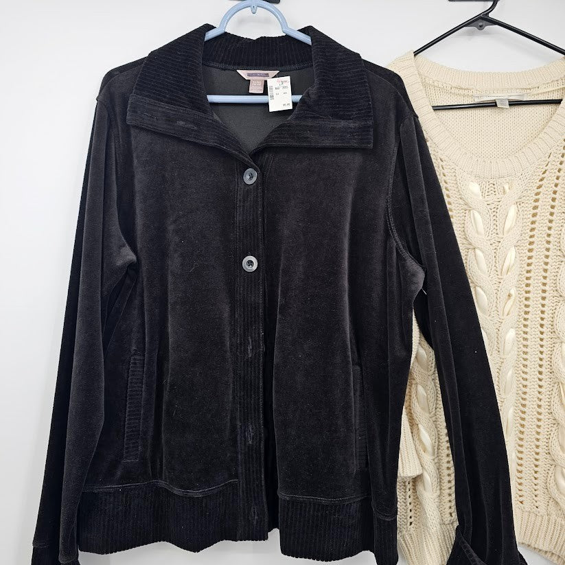 5 Ladies Tops Sweater Jacket Size XL Elle Lauren Conrad Black Rainn Xhilaration