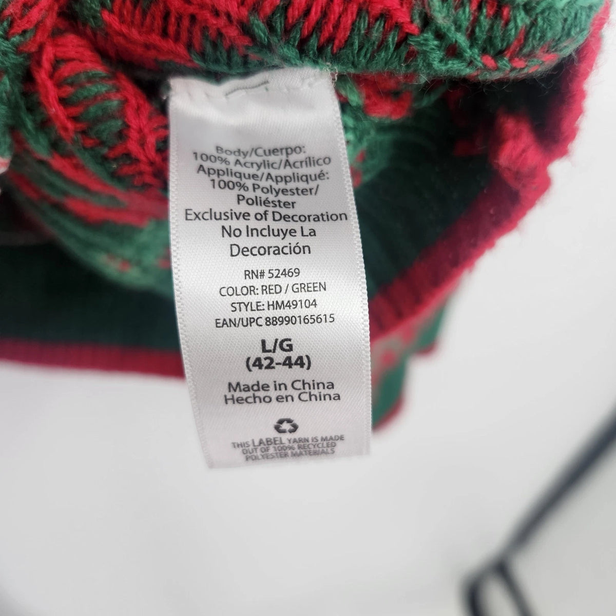 Holiday Time Llama Ugly Christmas Sweater Red Fair Isle 3D Novelty Large 42-44