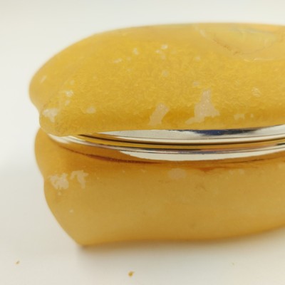 Genuine Alabaster Trinket Jewelry Box Hinged Lid 4" Hand Craft Italy George Good