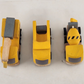 3 Plan City Wooden Toy Trucks Cement Dump and Crane Trucks 3" Long Rubber Tires