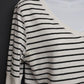 Calvin Klein Performance T-Shirt XL Women's White w Black Stripe V Neck 1/2 SL