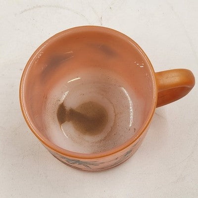 Set 2 Florida Coffee Break Vintage Souvenir Orange Mugs 3" by Federal Glass Co