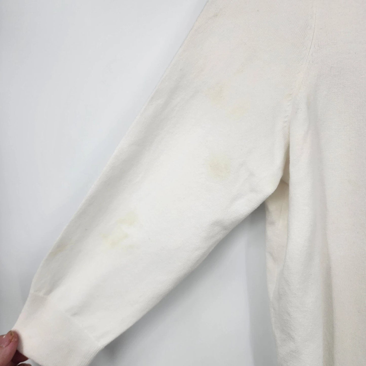 Talbots Petites Medium Pima Cotton White Cardigan Dragonfly Embroidered Sweater