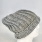 Chunky Knitted Beanie Hat Cool Grey Handcrafted Style Winter Watch Cap Unisex