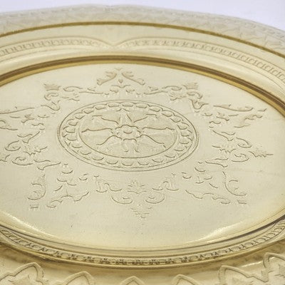 Federal Amber Yellow Depression Glass Patrician Spoke Dinner Plate 11" 1930s VTG