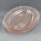 Pink Depression Glass Oval Platter Texture Ring Design Ruffle Edge MacBeth-Evans