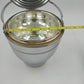Silver Chromium Solid Brass Ice Bucket Cooler Hinged Lid Arm & Glass 13" 1950's