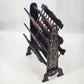 Wood Ebony Inlaid Magazine Rack Book Music by SC Vizcarra w/ 6 Position