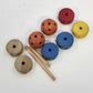 Makit Tinker Toy Vintage Wooden Construction Set Parts Move & Wheels Turn Vtg