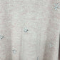 ELLE Women's XL Pink Metallic Knit Sweater Rhinestone Floral Crew Neck