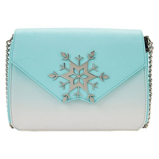 Loungefly Disney Frozen Elsa Snowflake Glitter Crossbody Bag Purse Exclusive NWT