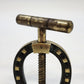 Horseshoe Screw-Down Nutcracker Gold Tone Metal T-Handle Tabletop 3.5" Patina