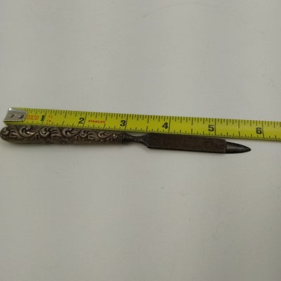 Gorham Sterling Silver Nail File Ornate Paisley Handled 5.75" Antique Victorian