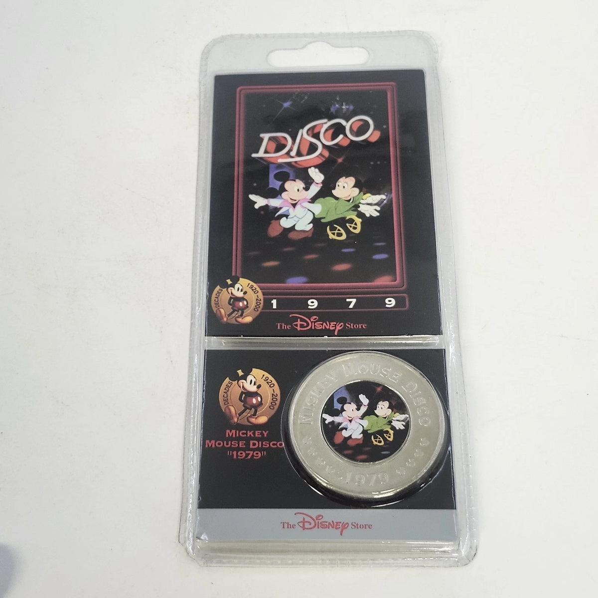 Disney Store Decades Coin #9 Mickey Minnie Mouse Disco 1979 Sealed Vintage China
