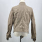 DKNY Jeans Women Waist Length Jacket Large Beige Open Front Long Sleeve Vintage