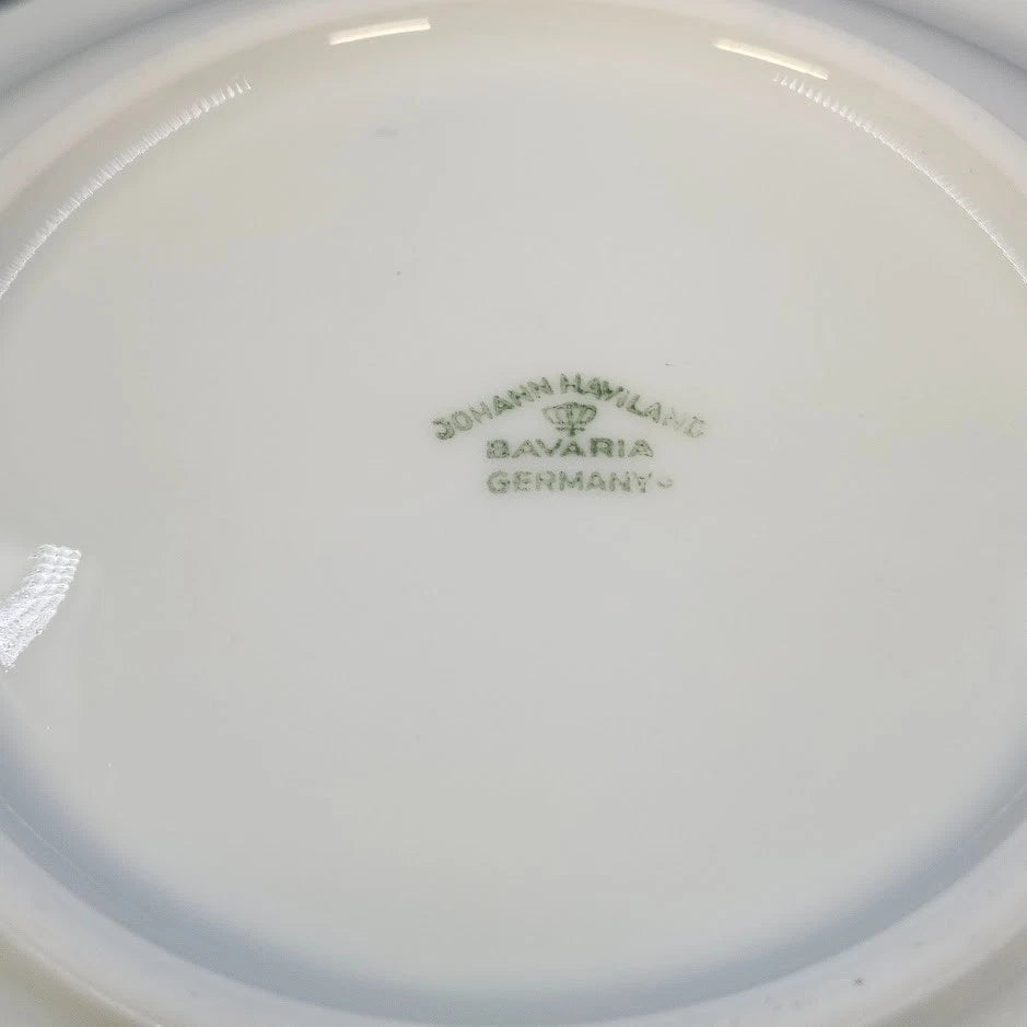 Johann Haviland 4 Cups & Saucers Set Bavaria Germany Blue Garland Floral Vintage