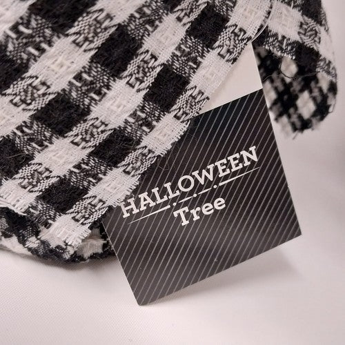 24 Inch Lighted Halloween Tree w 11 Hanging Ornaments Orange Lights Ghost Witch