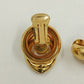 Gold Tone Knotted Clip-On Earrings Vintage Bold Statement Retro Jewelry Loops