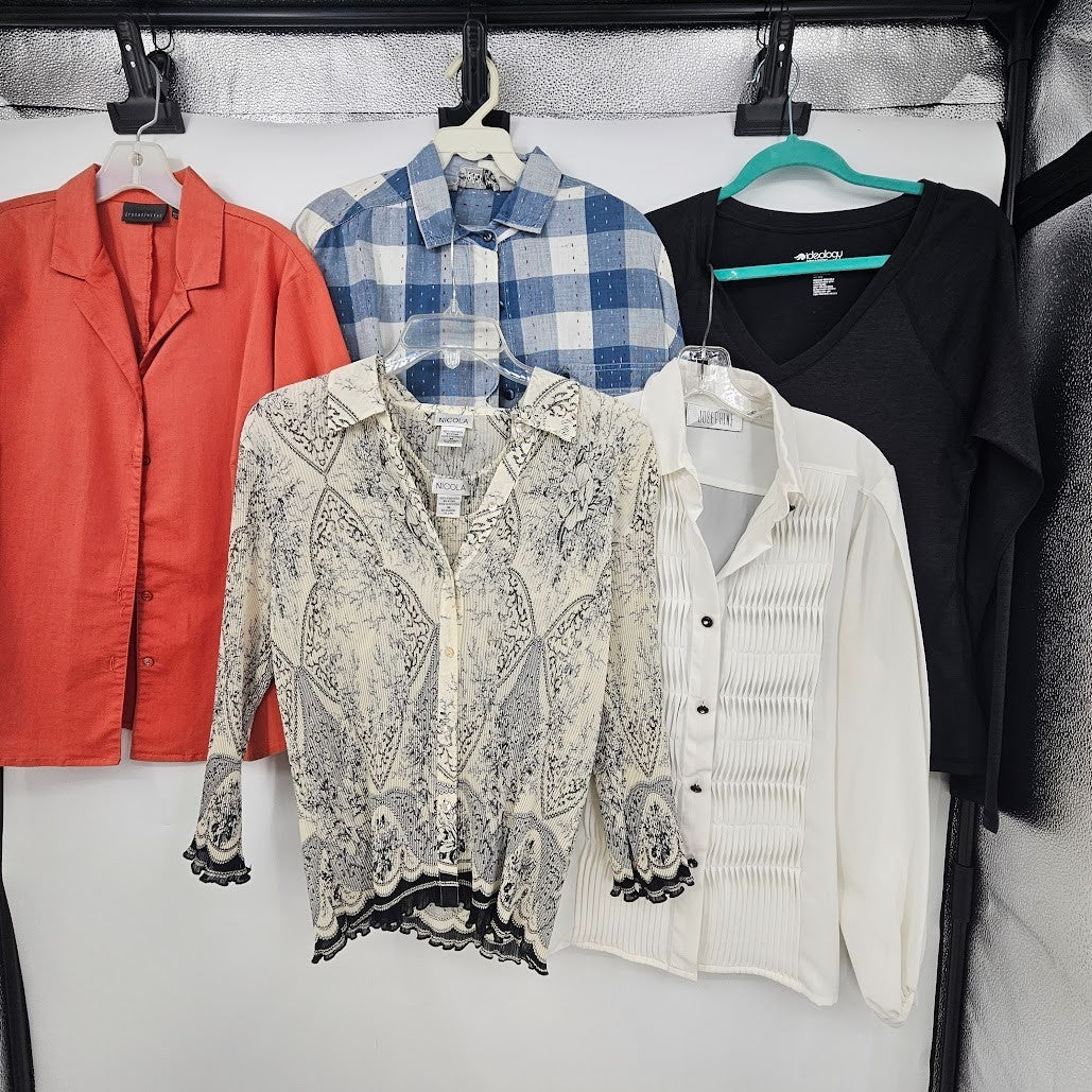 Lot 5 Ladies Tops Shirts Size Medium Tees & Button Up Josephine Nicola Ideology