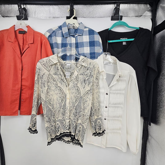 Lot 5 Ladies Tops Shirts Size Medium Tees & Button Up Josephine Nicola Ideology