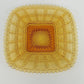 Imperial Glass Square Beaded Block Amber Plate Art Deco Starburst 1930s Vintage