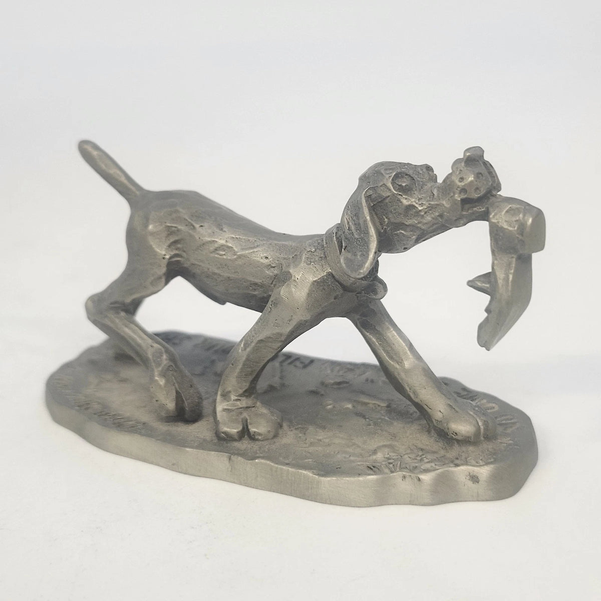 Hallmark Little Gallery Dog Shoe Fine Pewter Figurine Kraczkowski 1975 Vintage