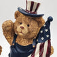 Set of 3 Patriotic Teddy Bear Figurines w Mouse 4th of July Stars & Stripes USA
