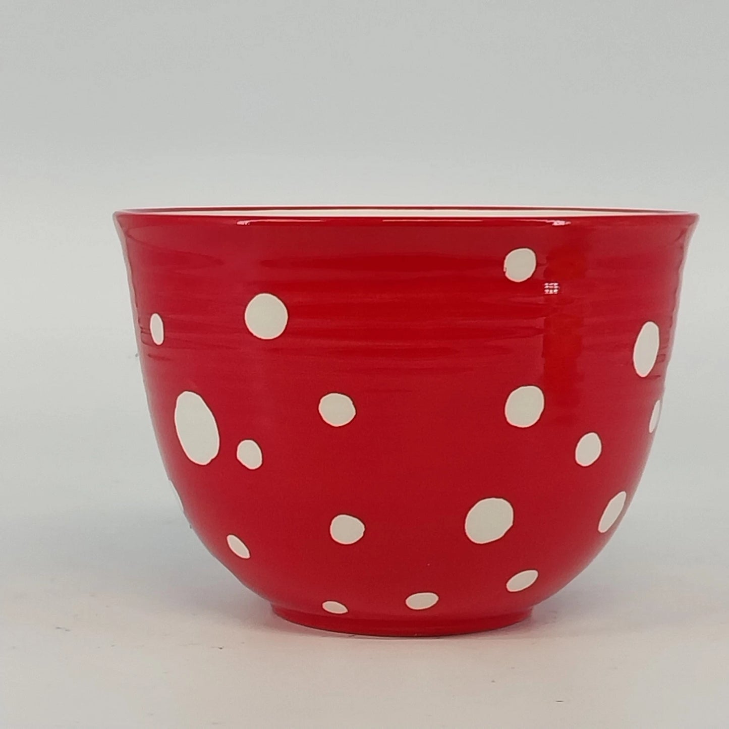 Hallmark Red Polka Dot Ceramic Mixing Bowl Farmhouse