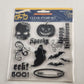 Lot of 3 NOS Halloween Themed Clear Unmounted Stamps Unopened Vintage