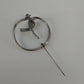 Sterling Silver Circle Brooch Faux Pearl Modernist Pin .925 Polished 1.5"