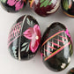 9 Brightly Decorated Easter Eggs Wood Ukrainian or Russian Plastic Covered