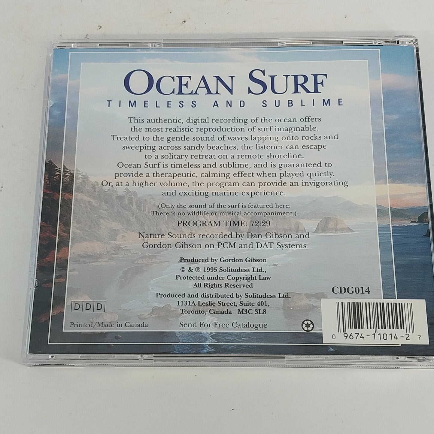 Dan Gibson Solitudes Nature Sound Collection Ocean Surf & Thunderstorm 2 CD 1995