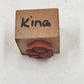4 Wood Rubber Hand Stamps Love Theme Dog Footprint Flower Heart USA