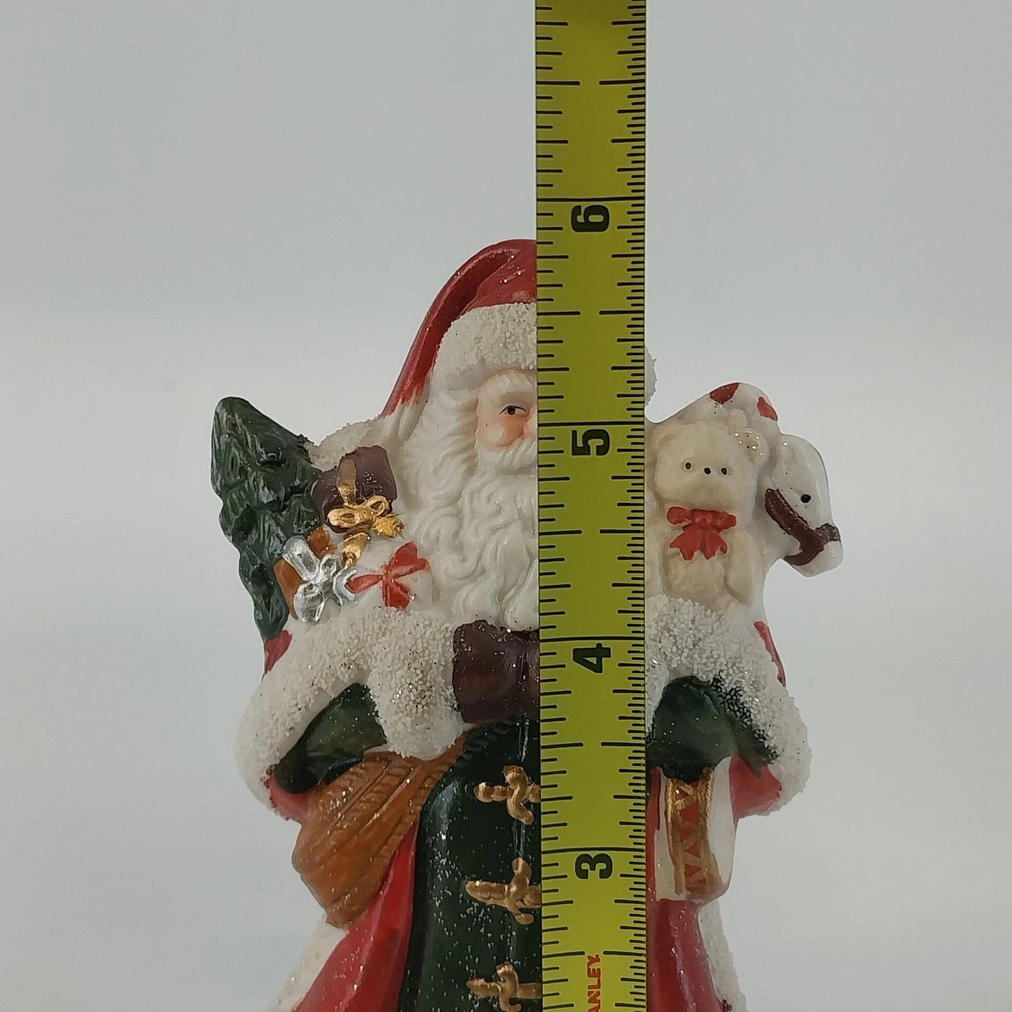 Santa Christmas Ceramic Figurine Tree Teddy Bear Candy Cane Holiday Decor 5.75"