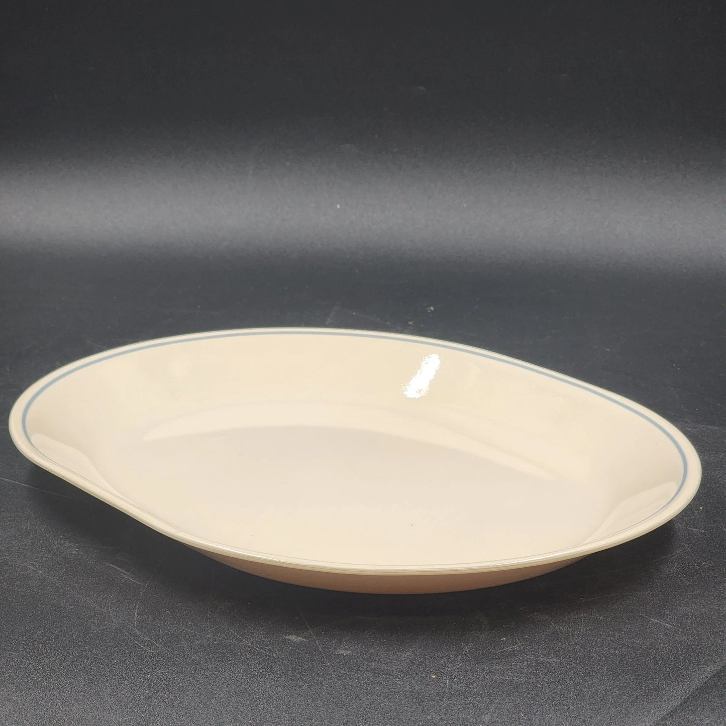 Corelle Blue Lily Oval Serving Platter Vintage Sandstone 12" USA