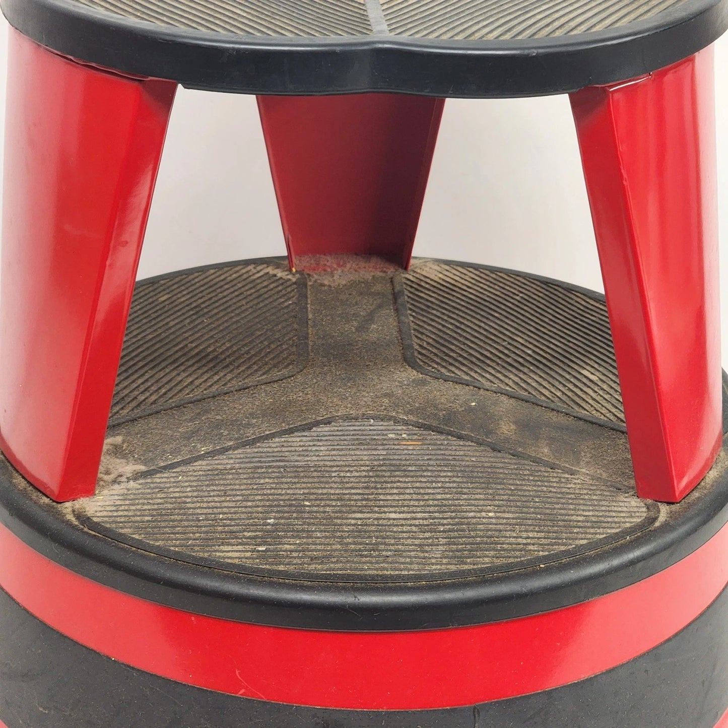 Vestil Red Steel Rolling Step Stool 2-Step 500 lb Capacity Industrial Made USA