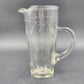 Etched Clear Glass Martini Pitcher 1 Qt w/ Stirrer Fused Handle 8"