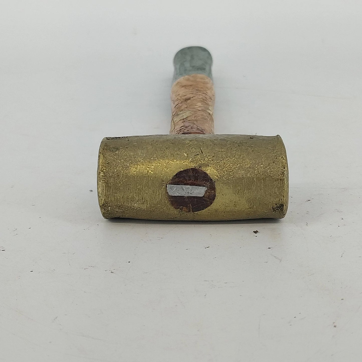 Vintage Brass Head Mallet Hammer Wood Handle Jewelry Metal Tool