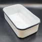 White Enamelware Lasagna Roasting Baking Pan Black Rim 14 in Farmhouse Vintage