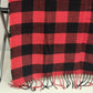 Oversized Tartan Scarf Shawl Red Black Plaid Large Buffalo Check Wrap 78"x27"