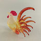 Rooster Miniature Glass Figurine Blown Fused Art Clear Red Yellow Orange