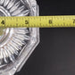 Heavy Glass Thumbprint Candy Dish Compote w Lid Silver Metal Base 7" Vintage