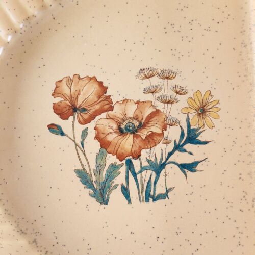Treasure Craft Wildflower Oval Divided Tan Serving Dish 869/870 12" x 8" Size