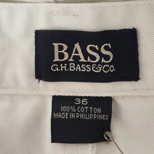 G H Bass & Co Men's Walking Shorts 36" Beige Flat Front Casual Style Vintage