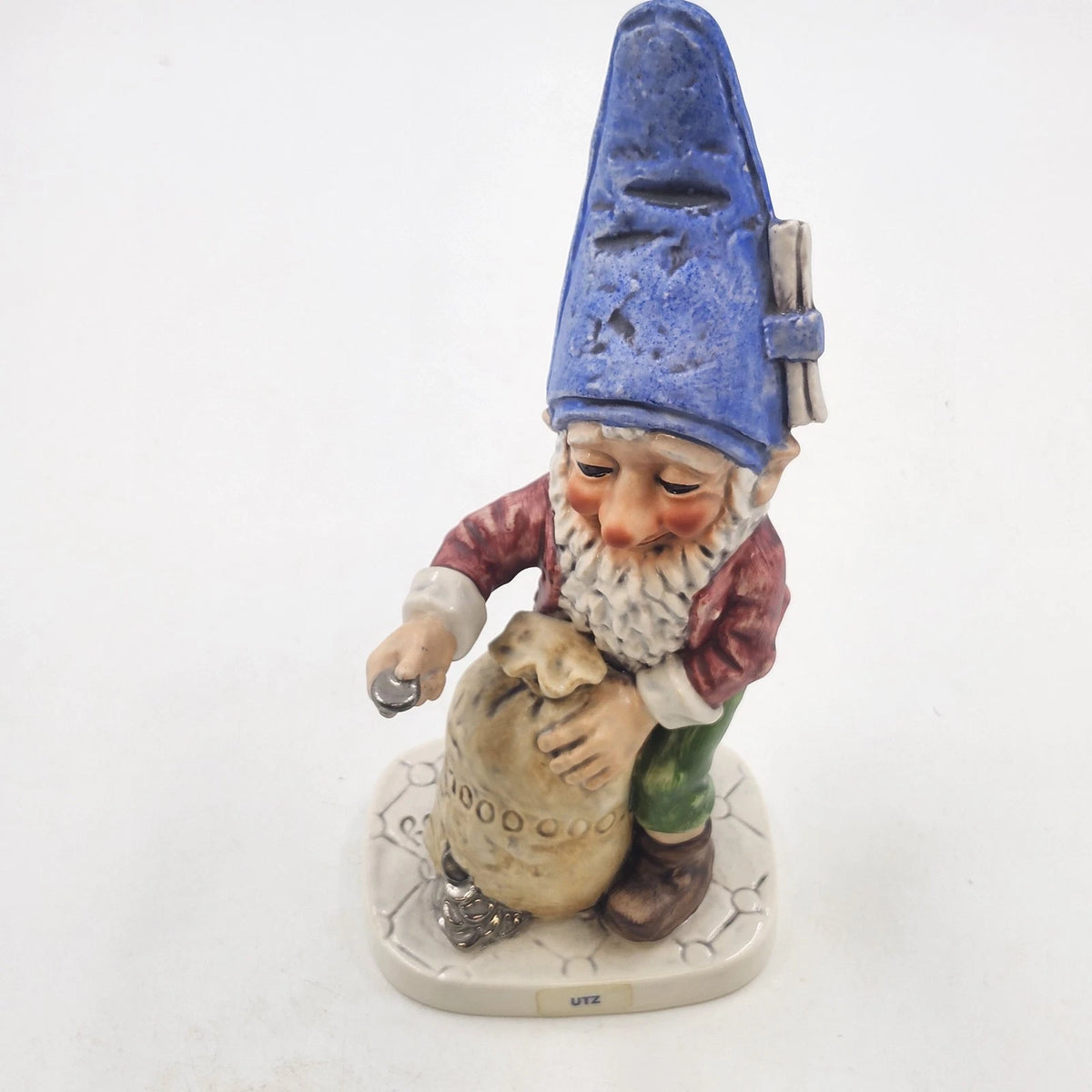 Goebel Co-Boy Utz The Banker Gnome Figurine 8" Well 513 Ceramic W Germany Vtg