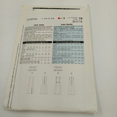 Butterick See & Sew B4578 Sewing Pattern 2005 Uncut Misses Dresses Size A 8-14