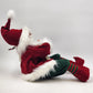 Santa Shelf Sitter Figurine with Puppy on his Shoulder Vest & Coat w Sweatpants