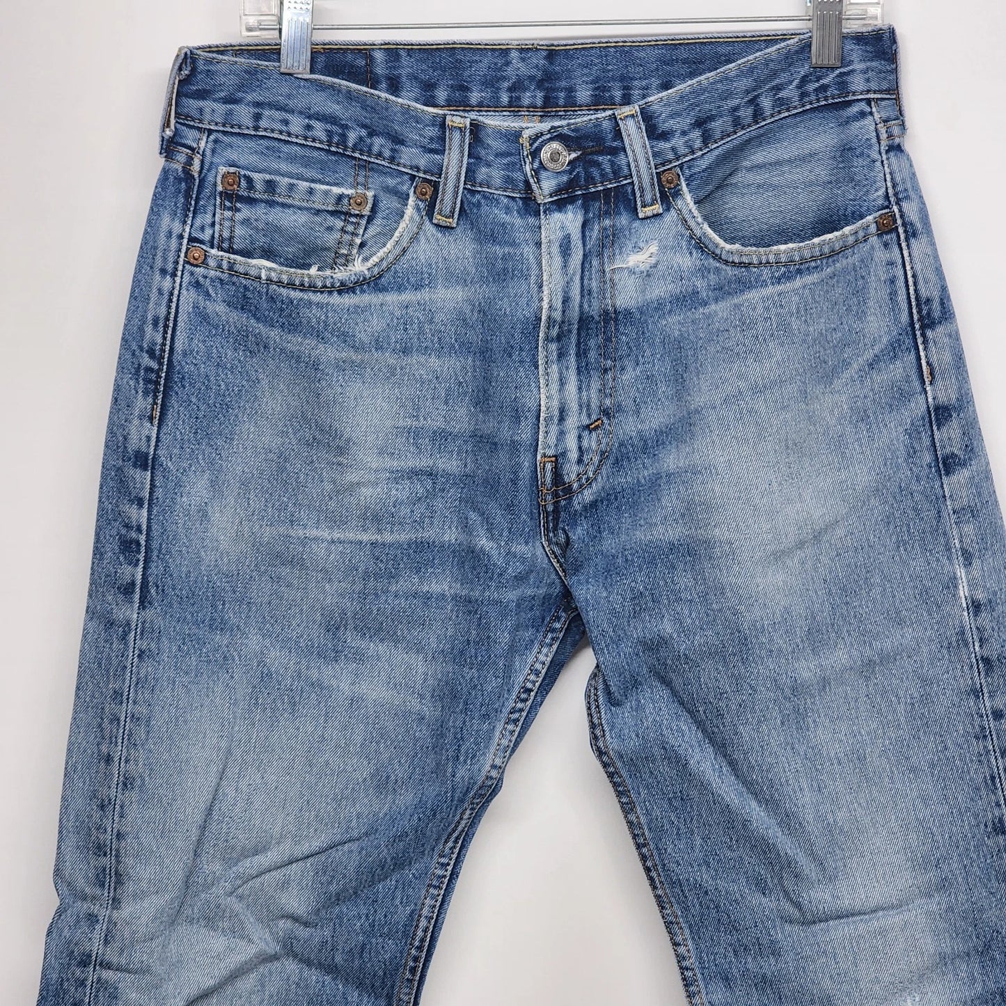 Levi’s 505 Men's 32x30 Straight Leg Jeans Blue Denim Regular Fit Distressed Vtg